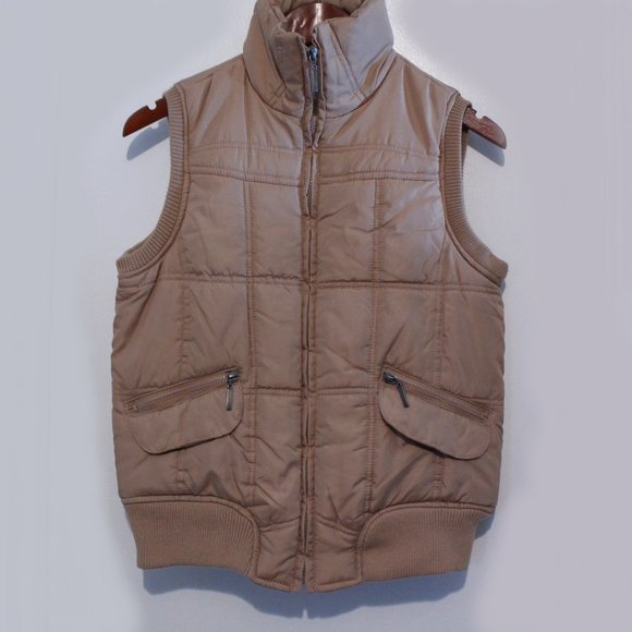 Outer Edge Jackets & Blazers - OUTEREDGE, TAN PUFFER VEST,  SIZE SMALL